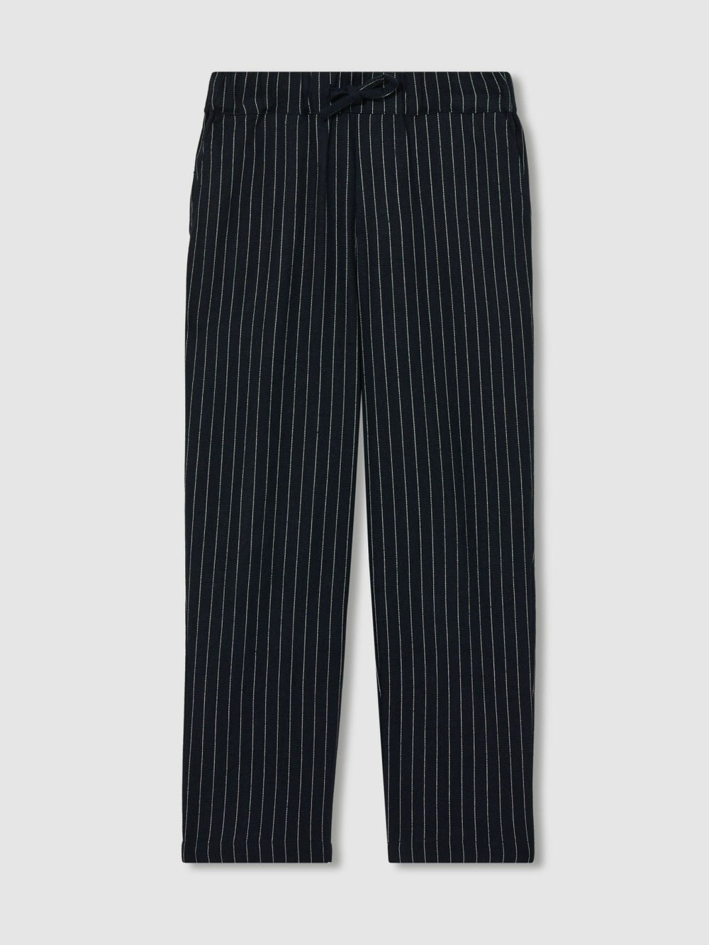 Children & Baby Linen-Blend Drawstring Trousers in Navy Stripe