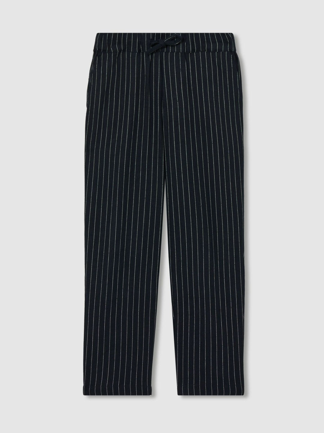 Children & Baby Linen-Blend Drawstring Trousers in Navy Stripe