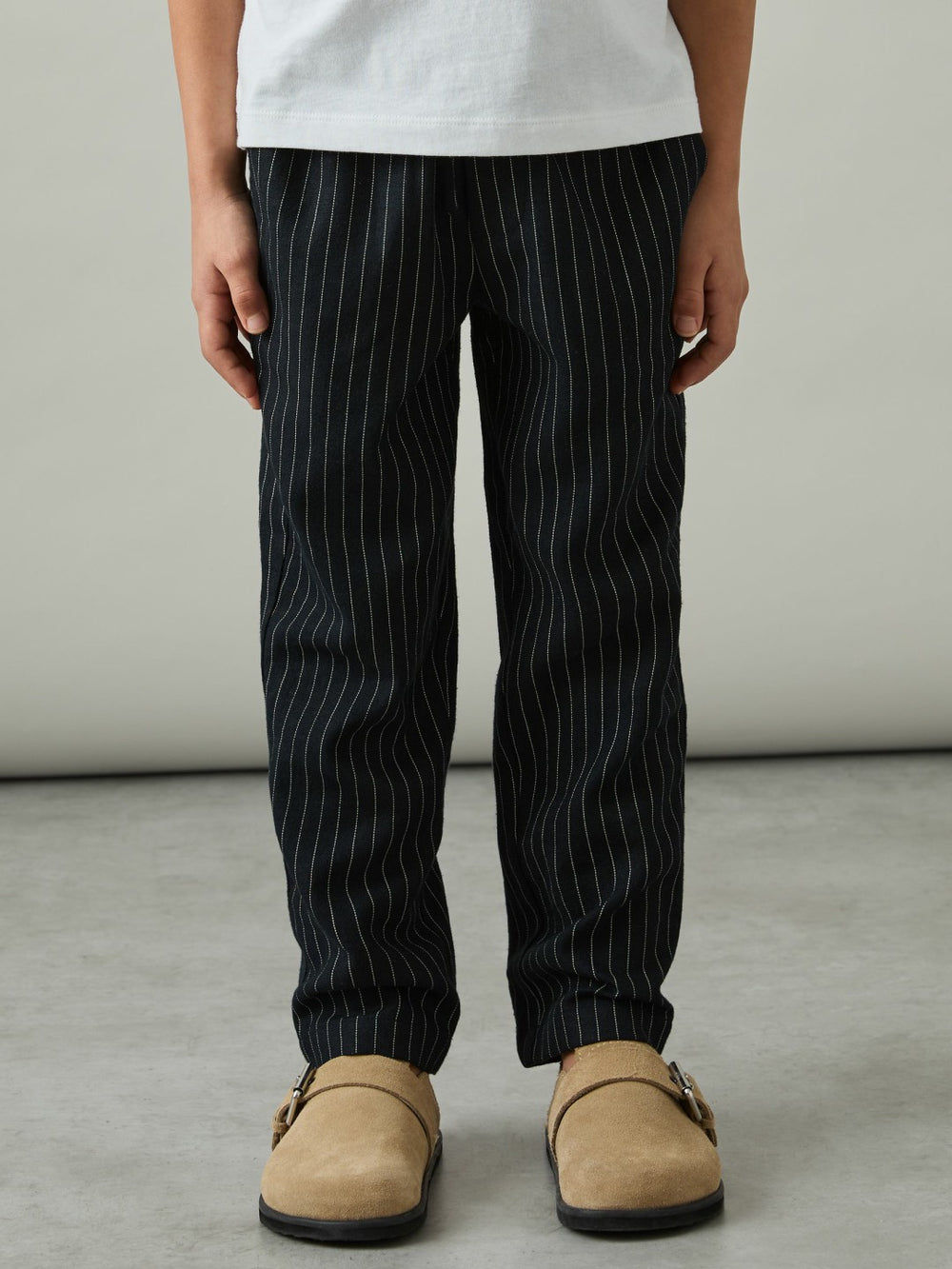 Children & Baby Linen-Blend Drawstring Trousers in Navy Stripe
