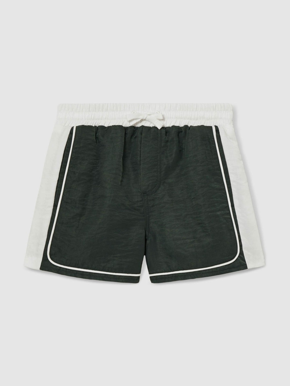 Children & Baby 9-13 yrs Colour-Block Piped Swim Shorts in Green/White