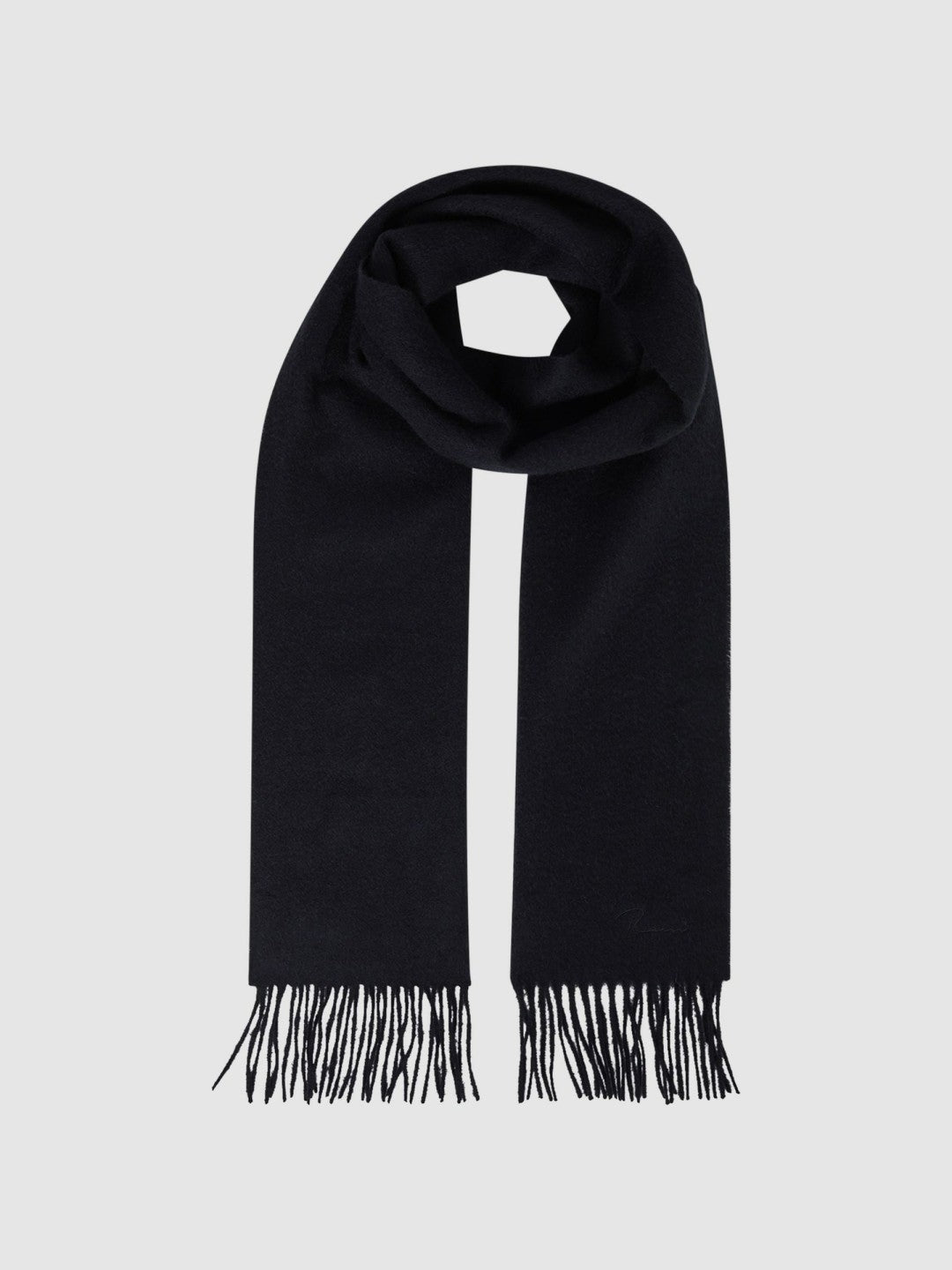 Men Wool and Cashmere Scarf in Navy