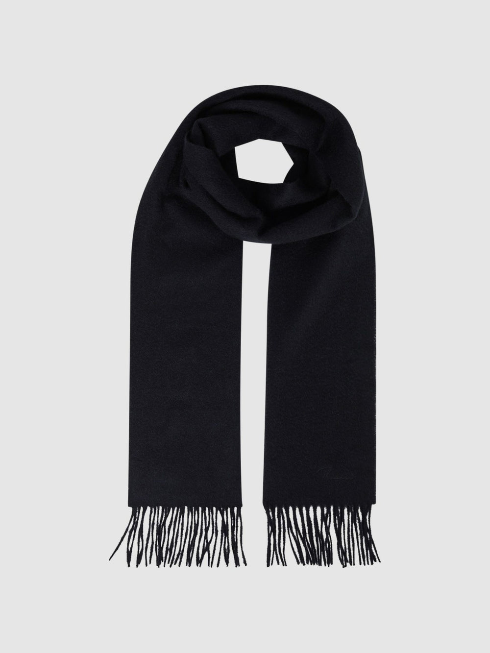 Men Wool and Cashmere Scarf in Navy