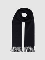 Men Wool and Cashmere Scarf in Navy