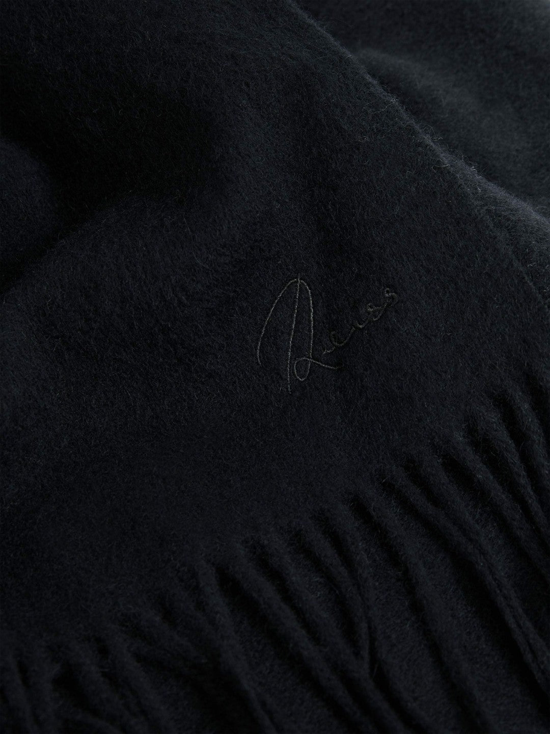 Men Wool and Cashmere Scarf in Navy