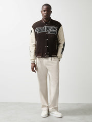Men McLaren F1 Team Bomber Jacket in Brown/Ivory/White