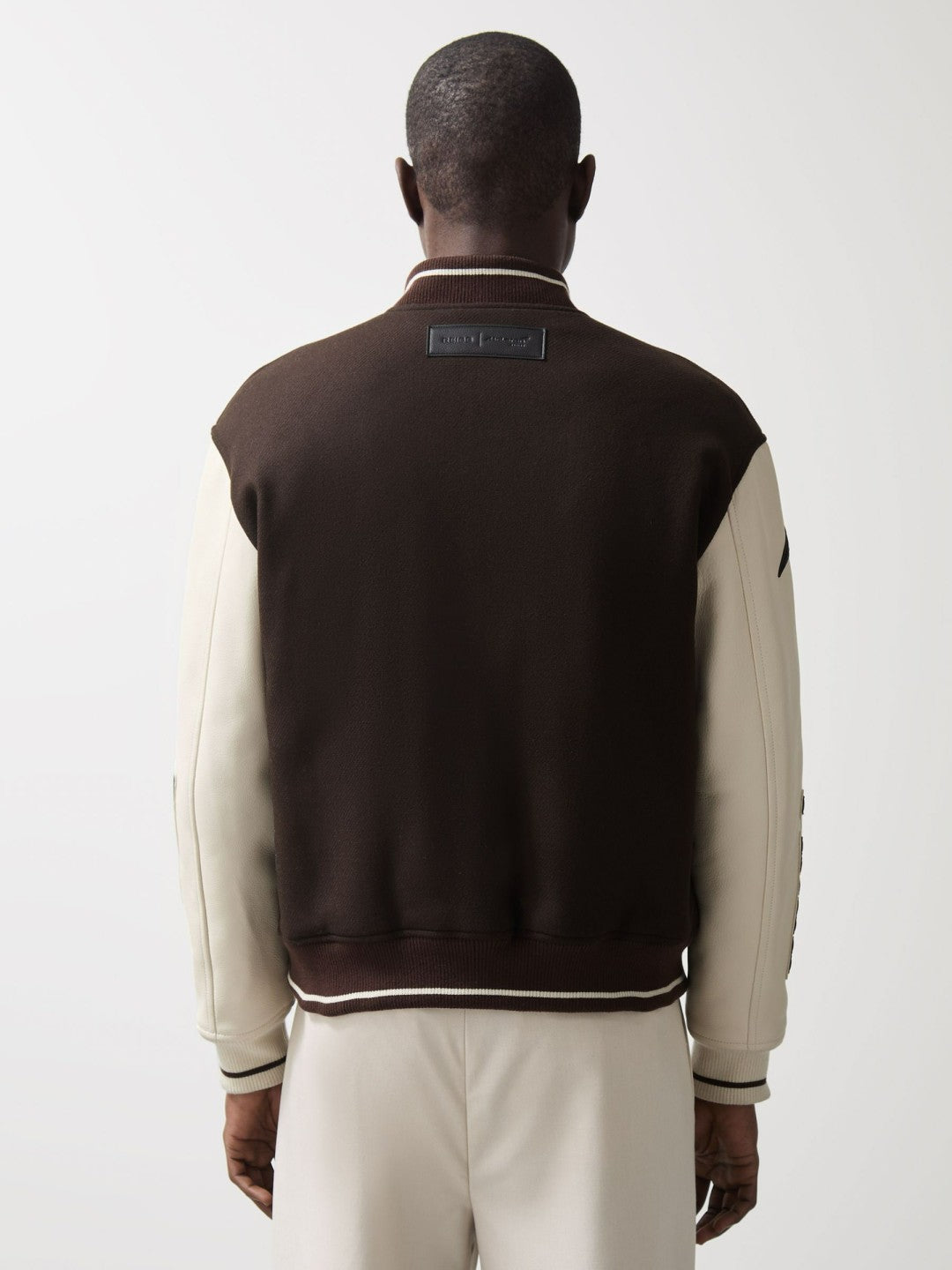 Men McLaren F1 Team Bomber Jacket in Brown/Ivory/White
