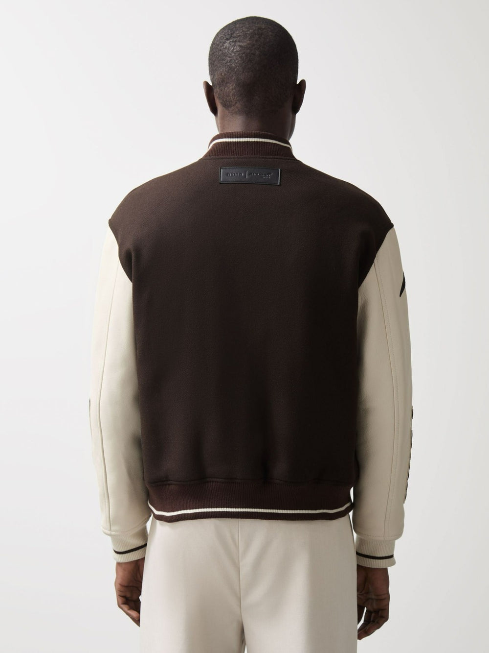 Men McLaren F1 Team Bomber Jacket in Brown/Ivory/White