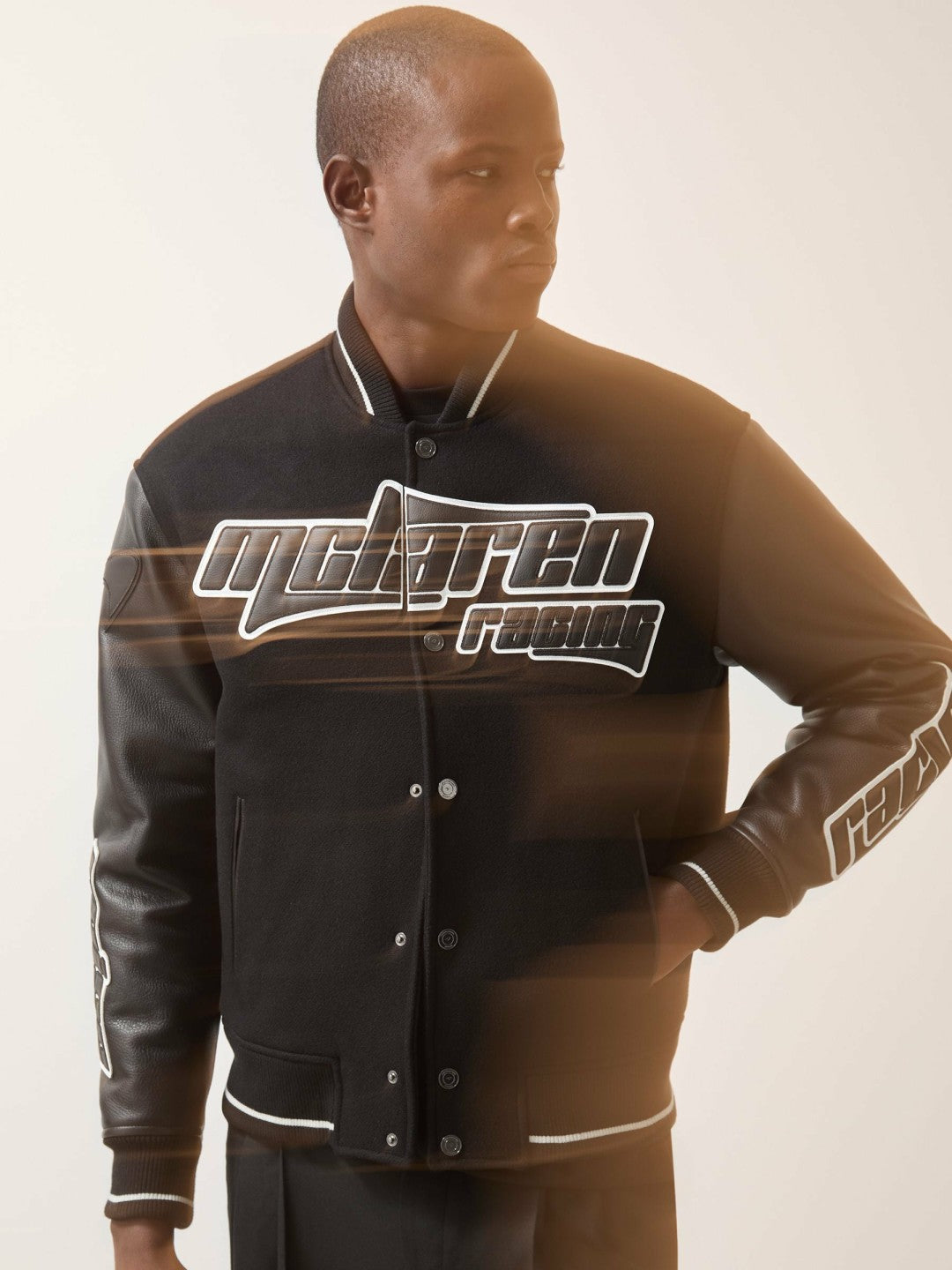 Men McLaren F1 Team Bomber Jacket in Black