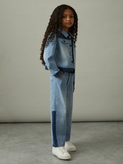 Children & Baby 13-14 yrs Patchwork Denim Jeans Two-Tone in Blue