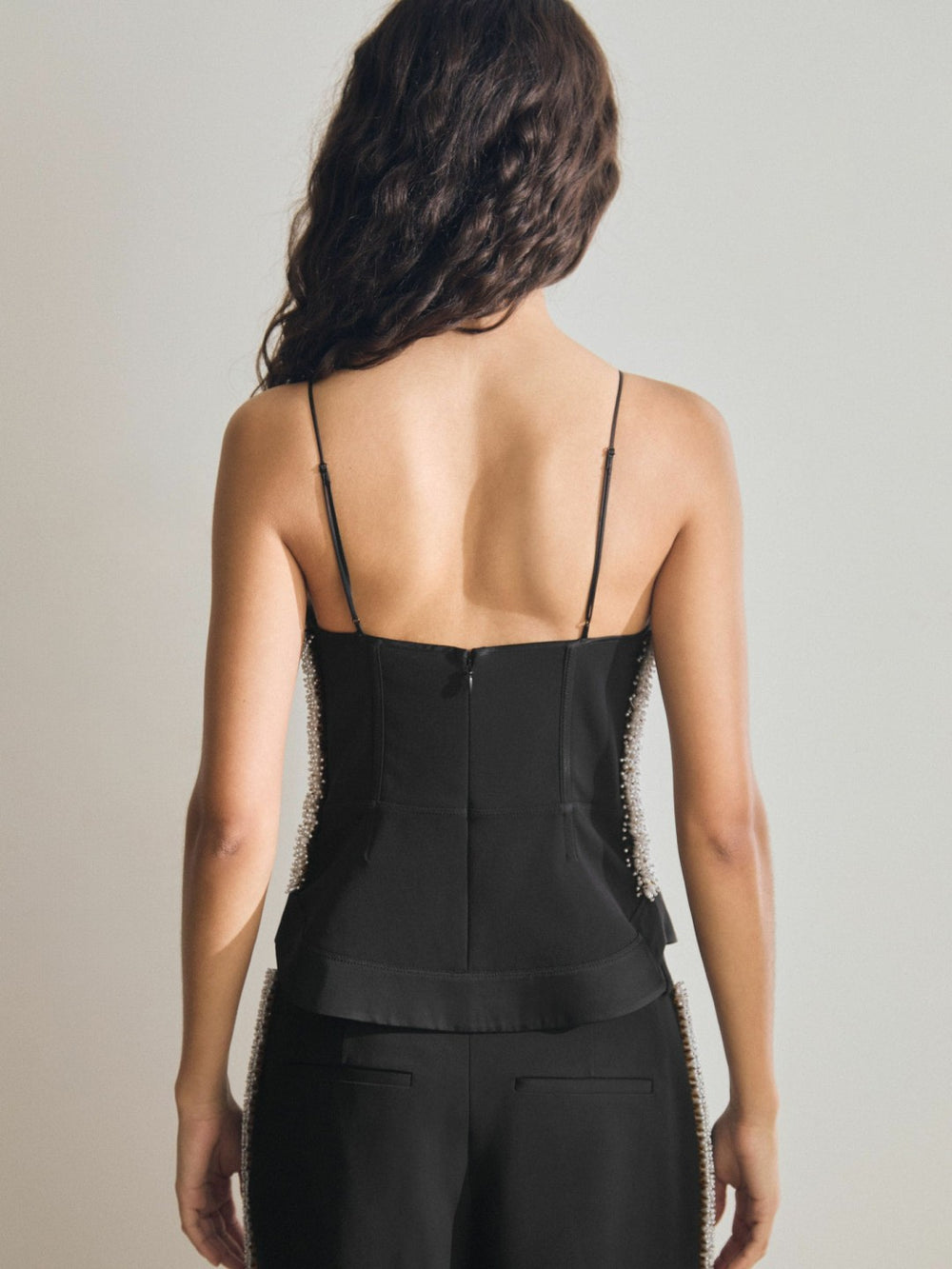 Women Atelier Embellished Corset Top in Black