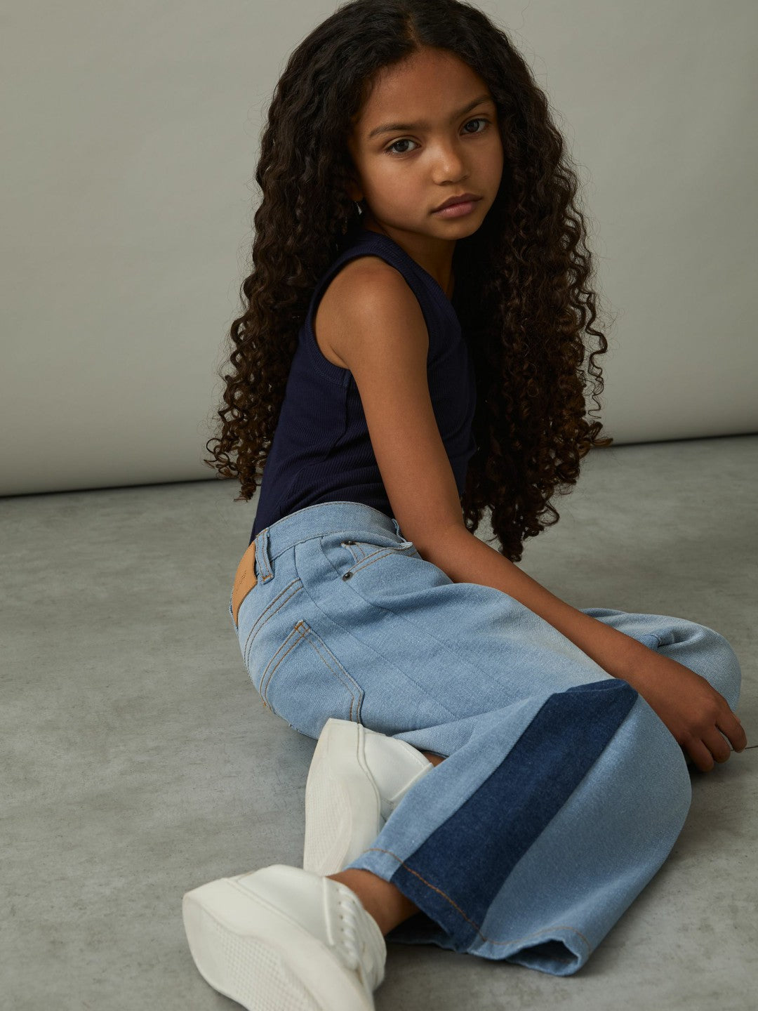 Children & Baby 4-9 yrs Patchwork Denim Jeans Two-Tone in Blue