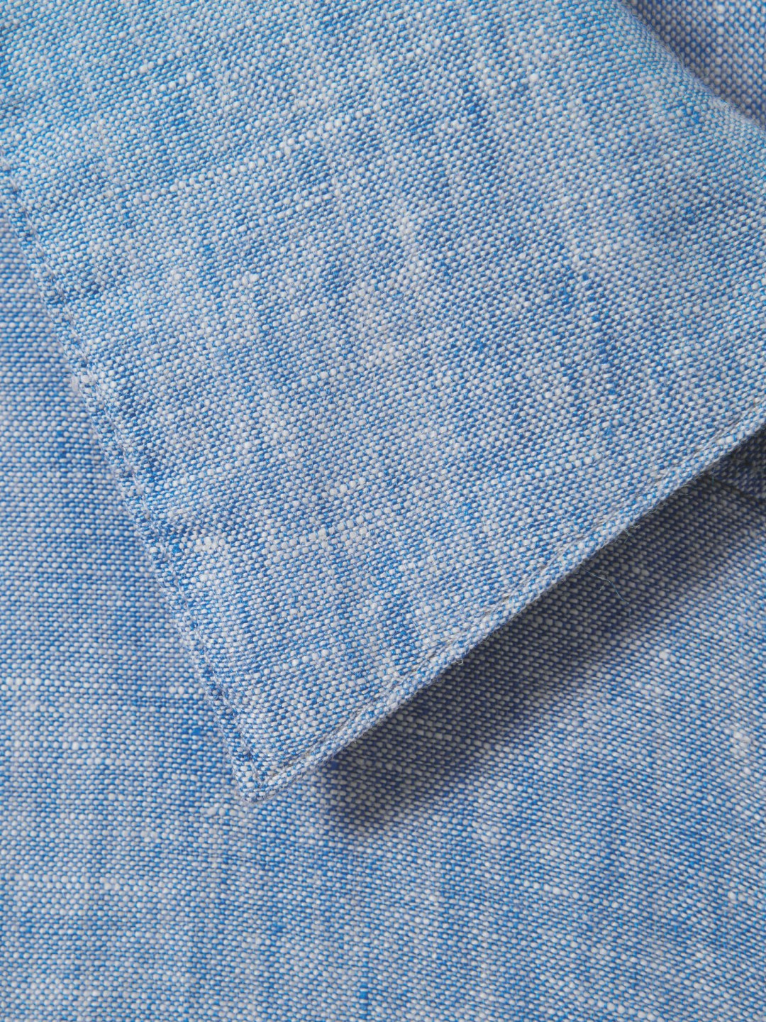 Women Linen Button-Through Shirt in Blue