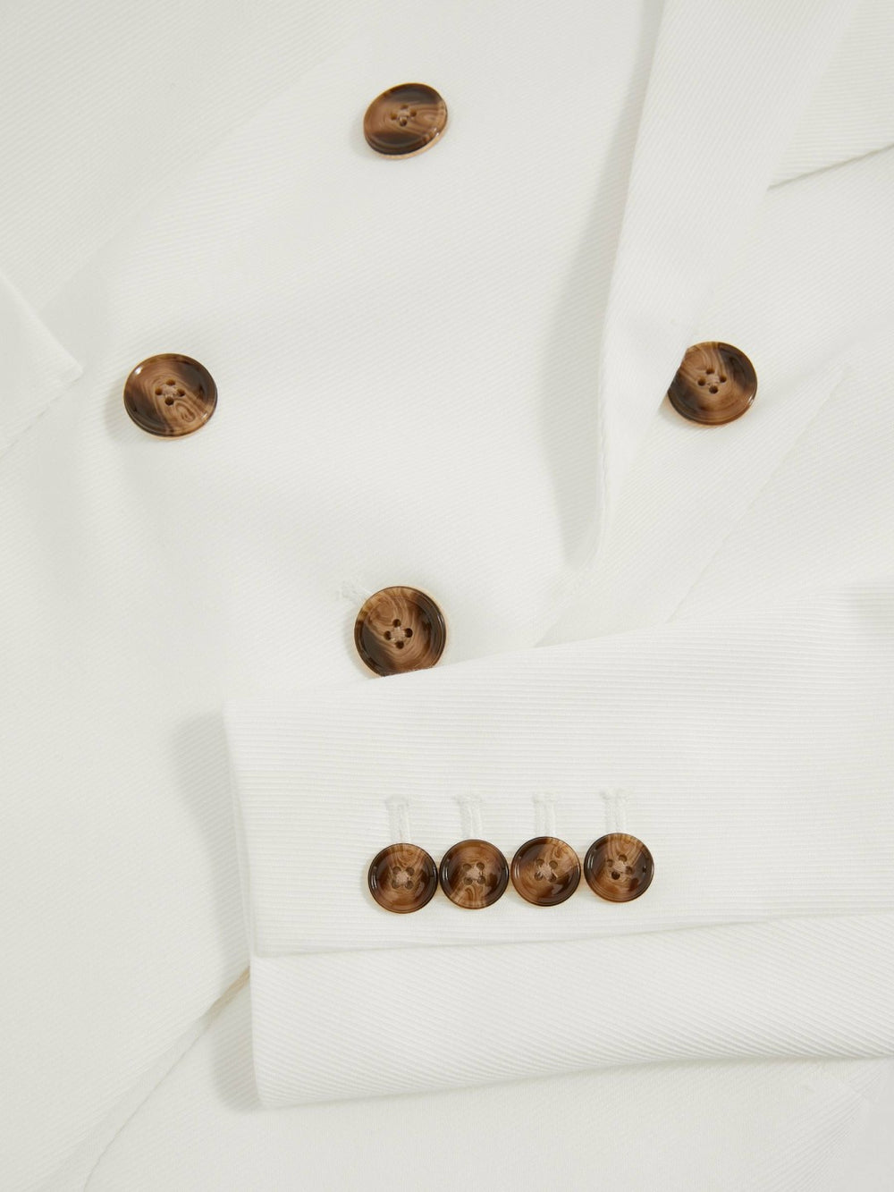 Women Double-Breasted Notch-Lapel Blazer in White