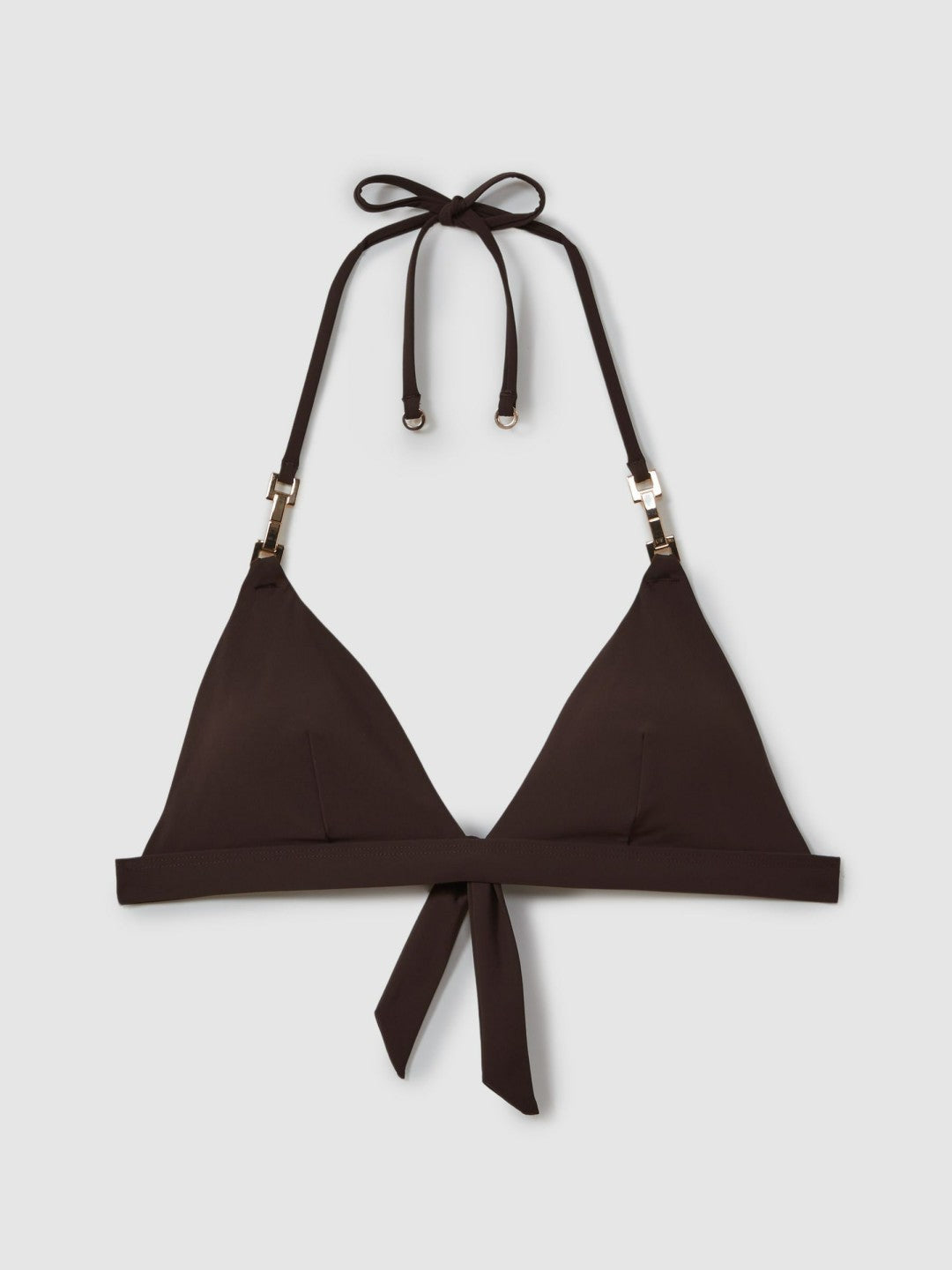 Women Triangle Halter Neck Bikini Top in Chocolate