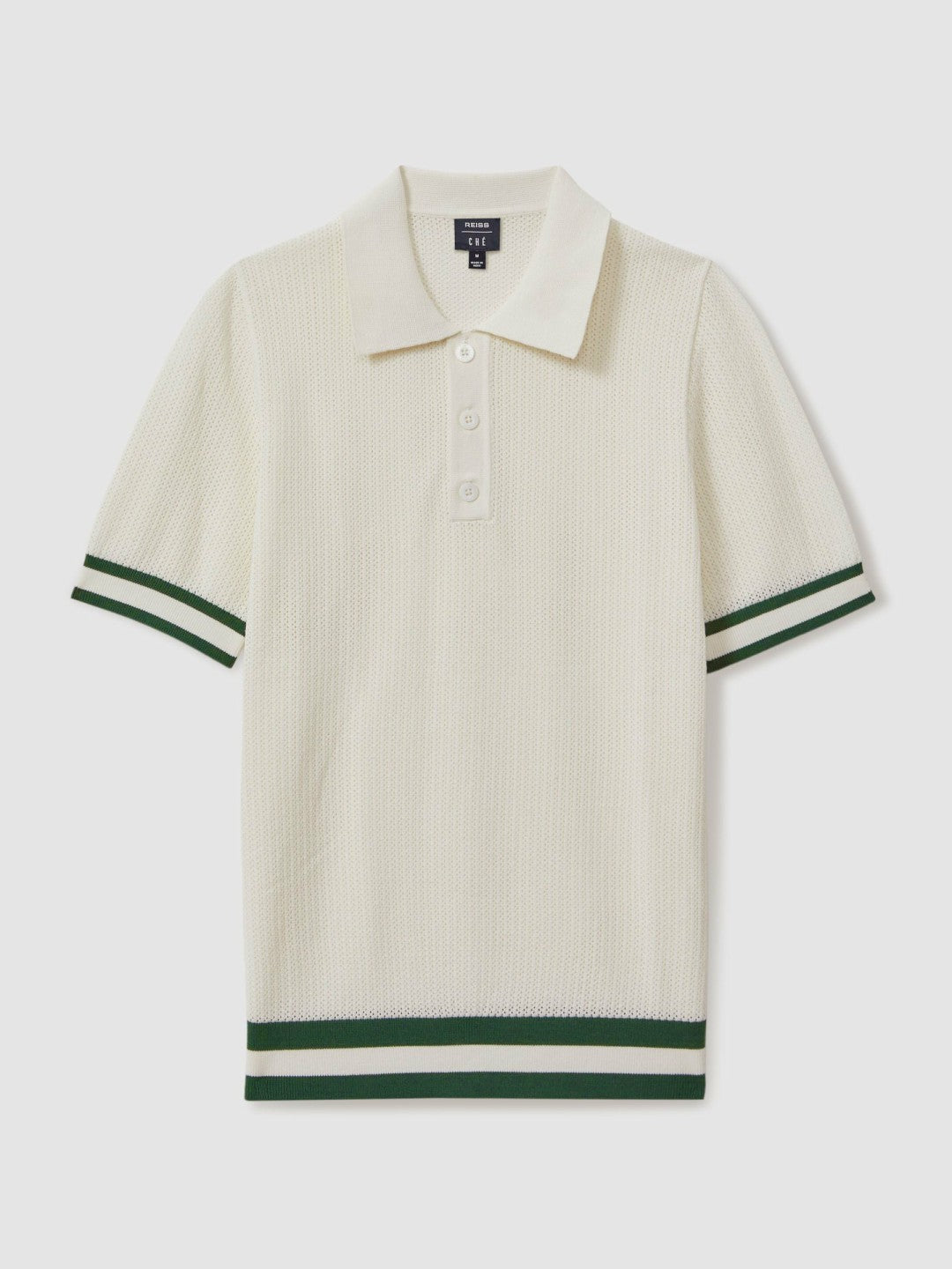Men | Ché Knitted Half-Button Polo Shirt in White