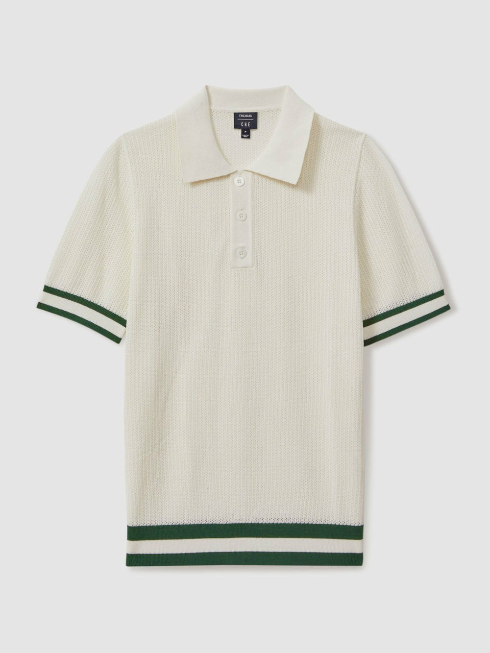 Men | Ché Knitted Half-Button Polo Shirt in White