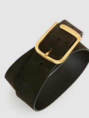 Women Leather Half Keeper Belt in Chocolate