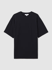 Men Textured Crew-Neck T-Shirt in Navy