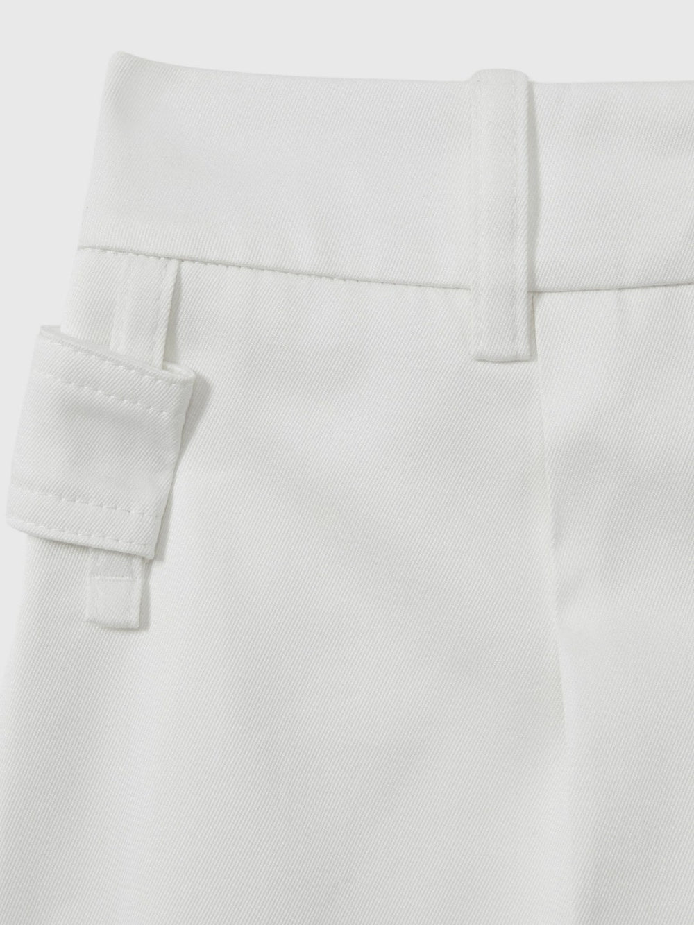 Women Cotton Wide Leg Suit Trousers in White