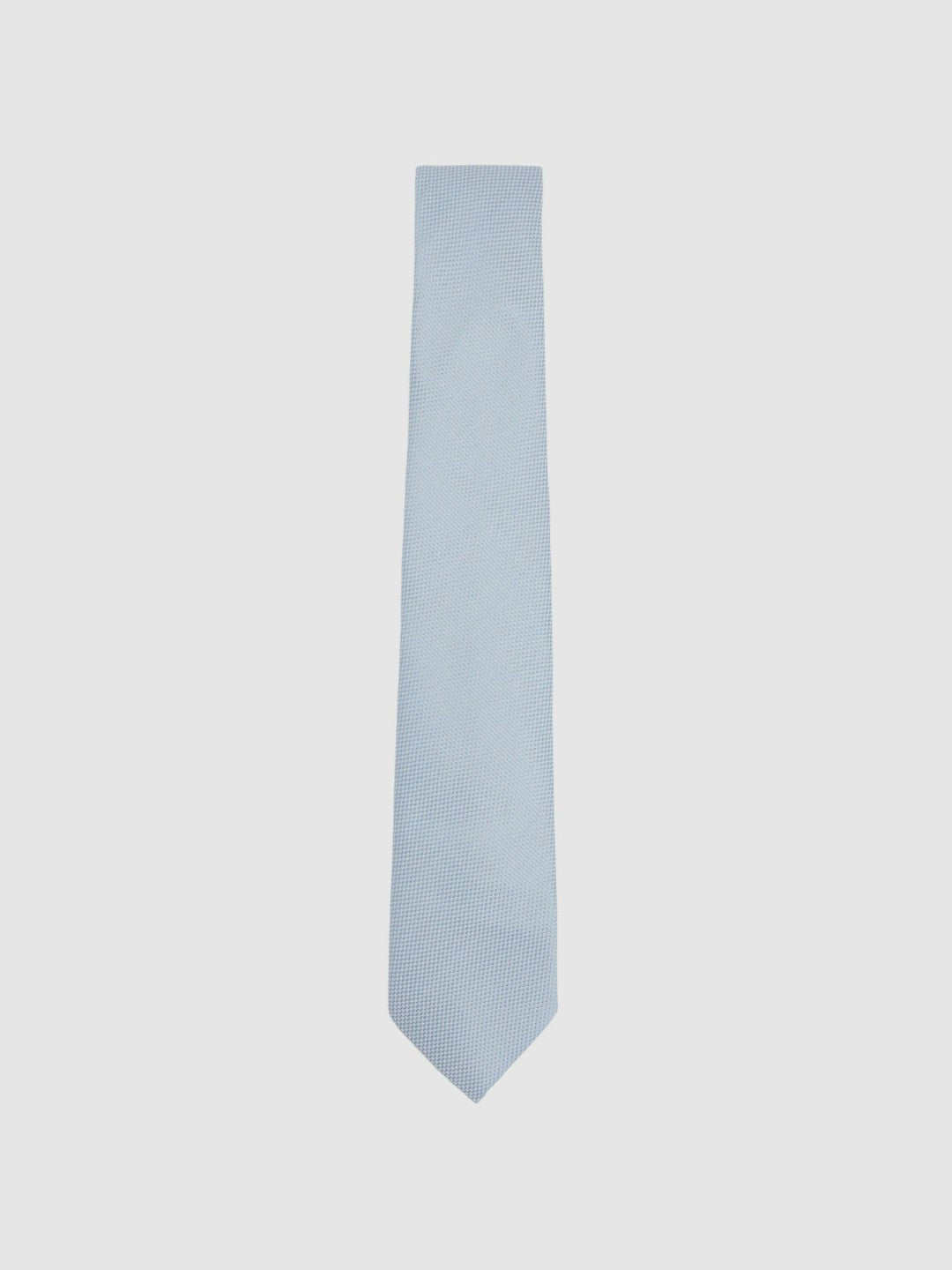 Men Textured Silk Blend Tie in Light Blue