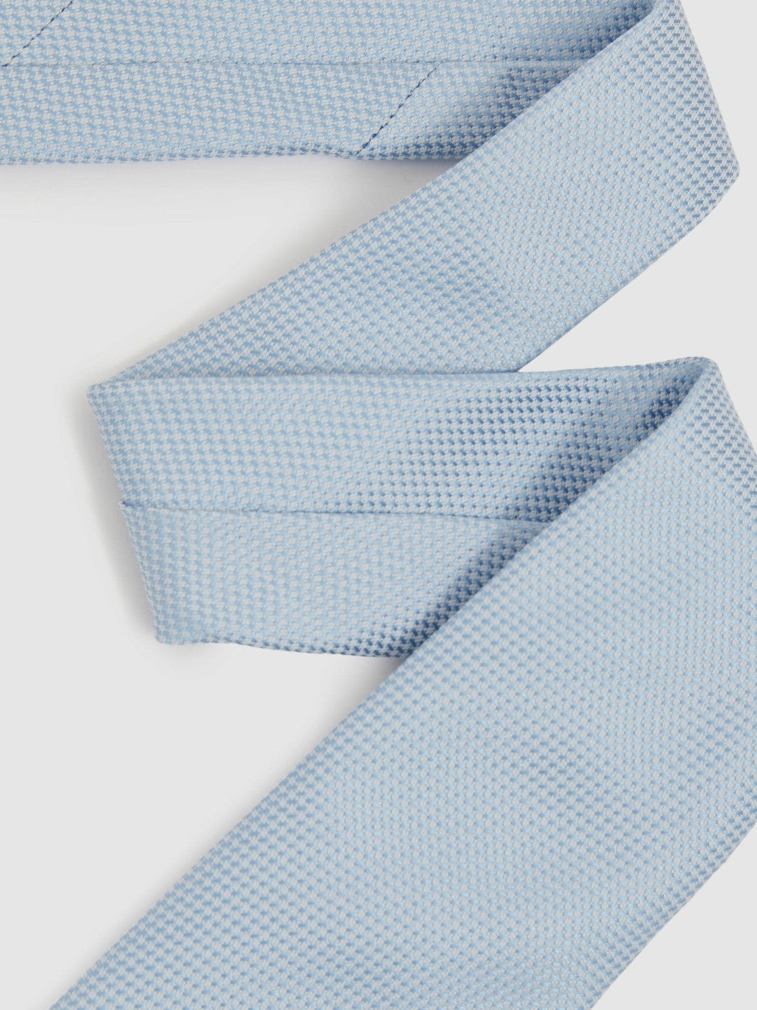 Men Textured Silk Blend Tie in Light Blue