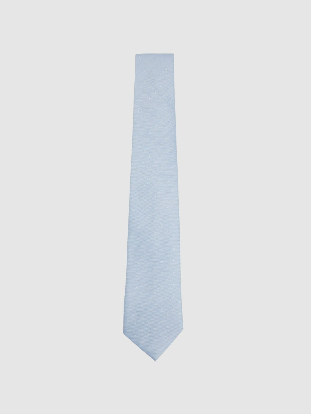 Men Polka Dot Silk Tie in Light Blue