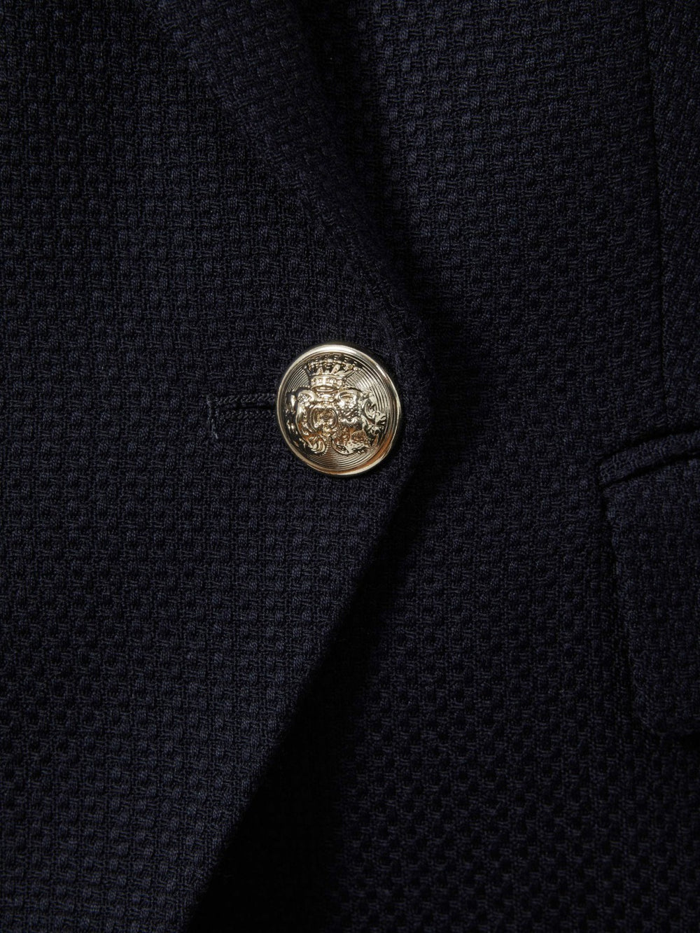 Women Tailored Fit Textured Double Breasted Blazer in Navy