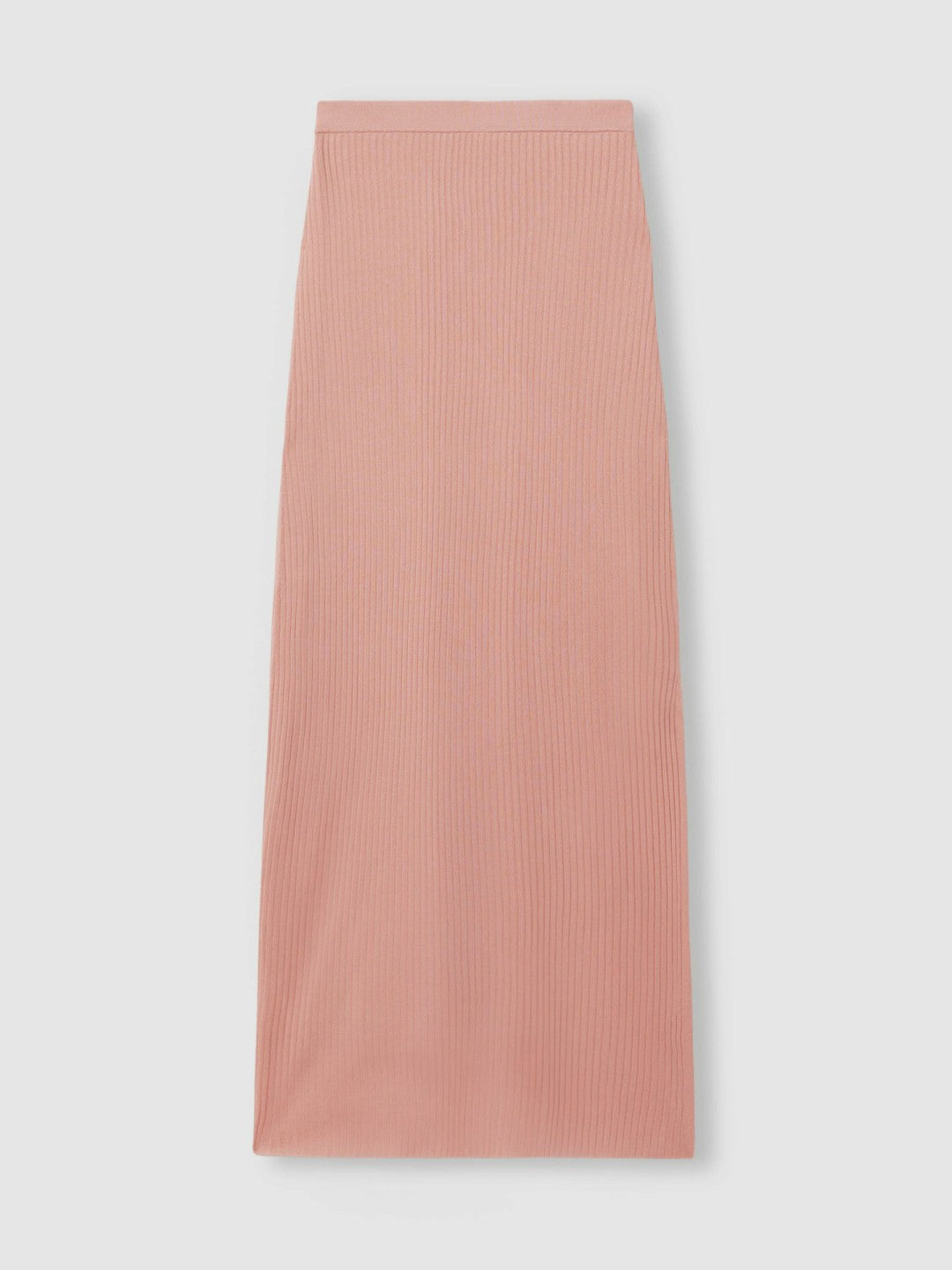 Women Carrie Pink Anna Quan Sheer Ribbed Knitted Midi Skirt