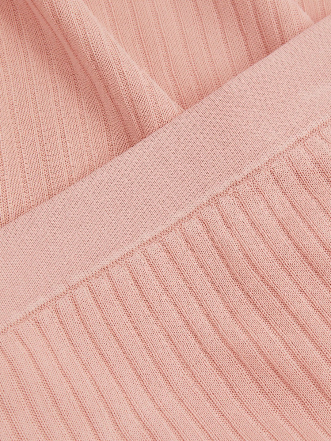Women Carrie Pink Anna Quan Sheer Ribbed Knitted Midi Skirt