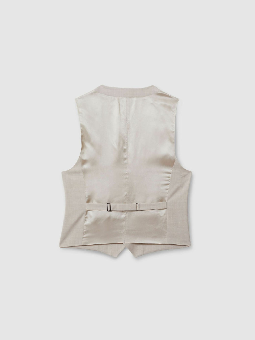 Men Slim Fit Single Breasted Waistcoat in Stone