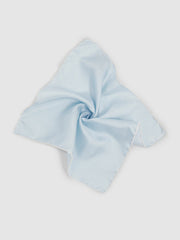 Men Polka Dot Silk Pocket Square in Light Blue
