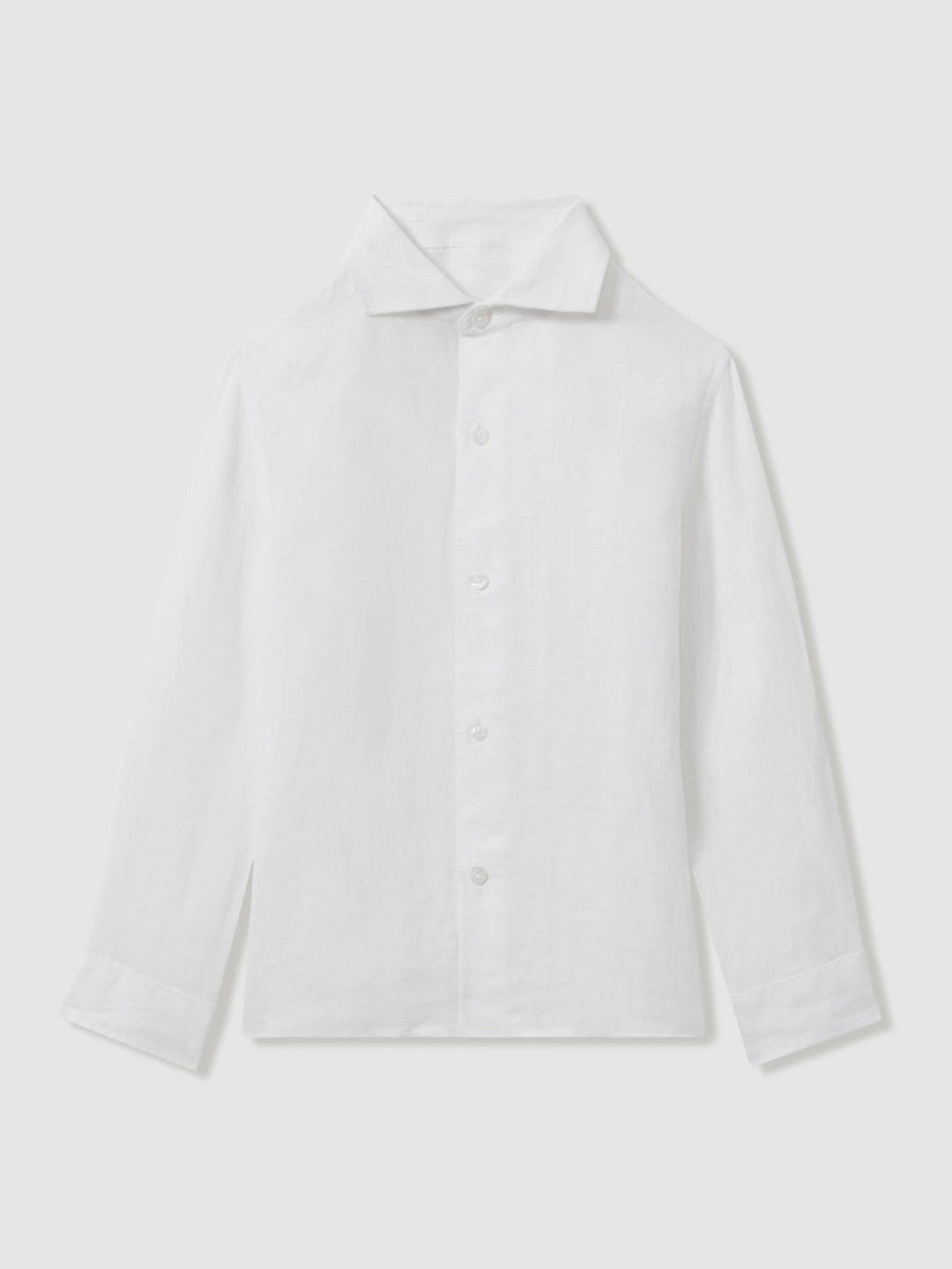 Children & Baby 9-13 yrs Linen Cutaway Collar Shirt in White