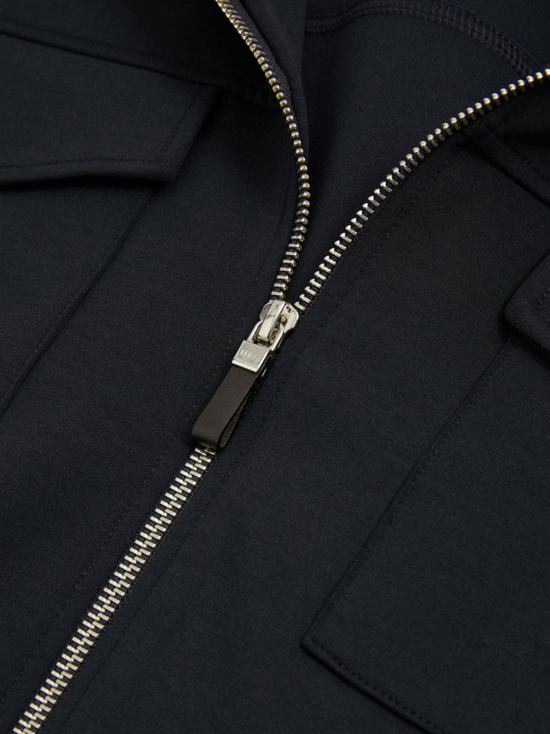 Men Interlock Jersey Zip-Through Jacket in Navy Blue