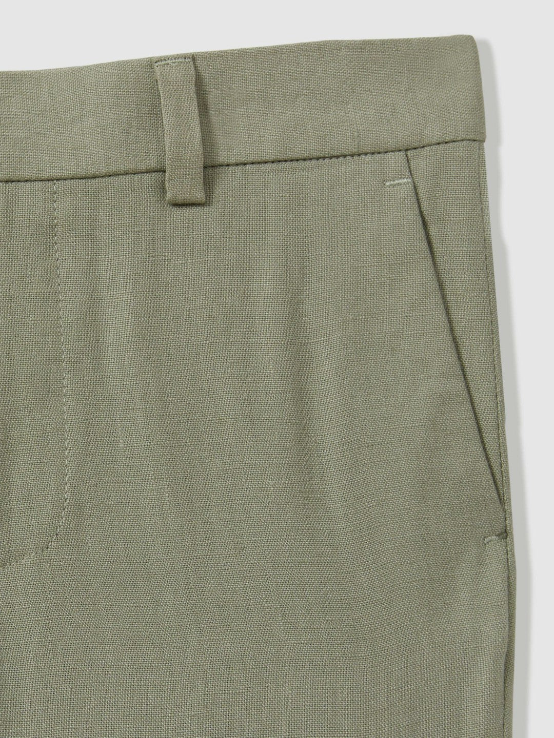 Children & Baby 3-9 yrs Slim Fit Linen Adjustable Trousers in Apple