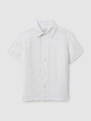 Children & Baby 9-13 yrs Short Sleeve Linen Shirt in White