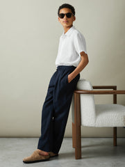 Children & Baby 9-13 yrs Short Sleeve Linen Shirt in White