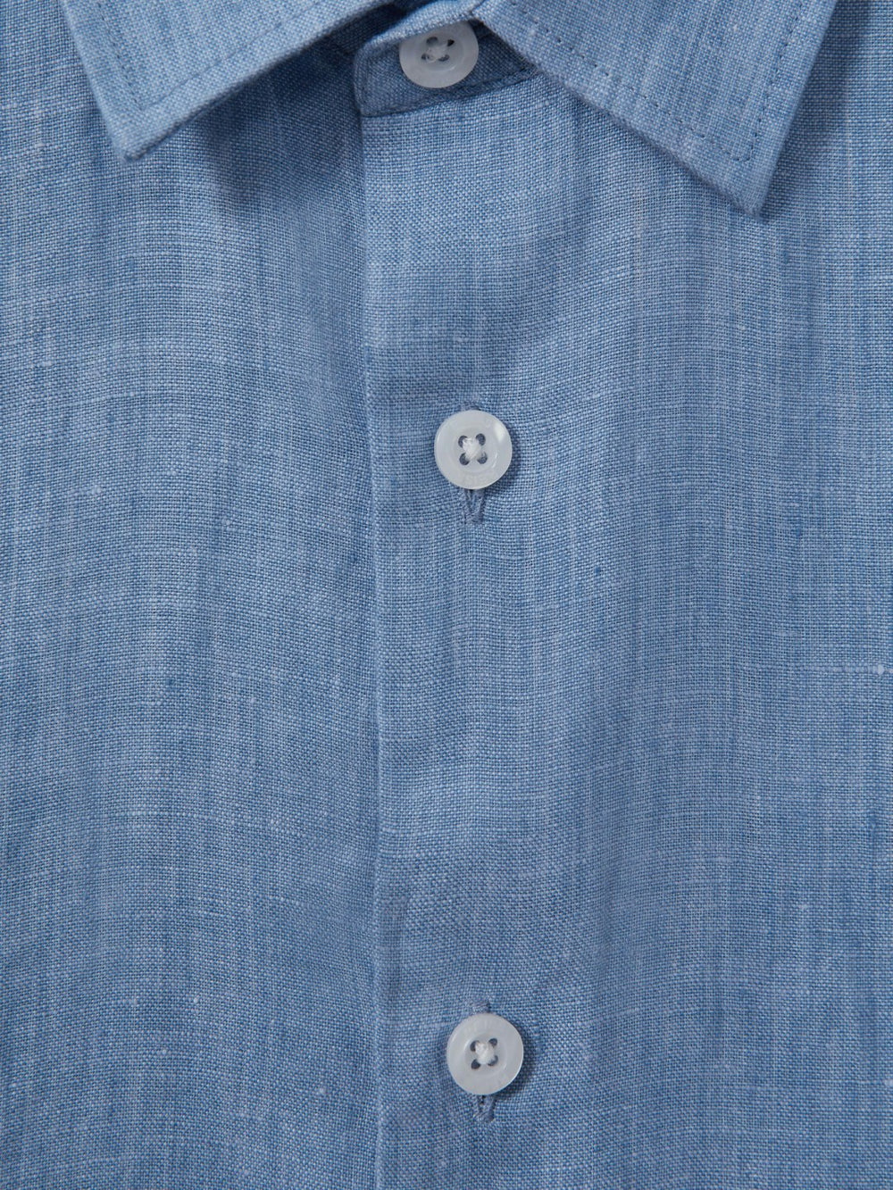 Children & Baby 3-9 yrs Short Sleeve Linen Shirt in Sky Blue