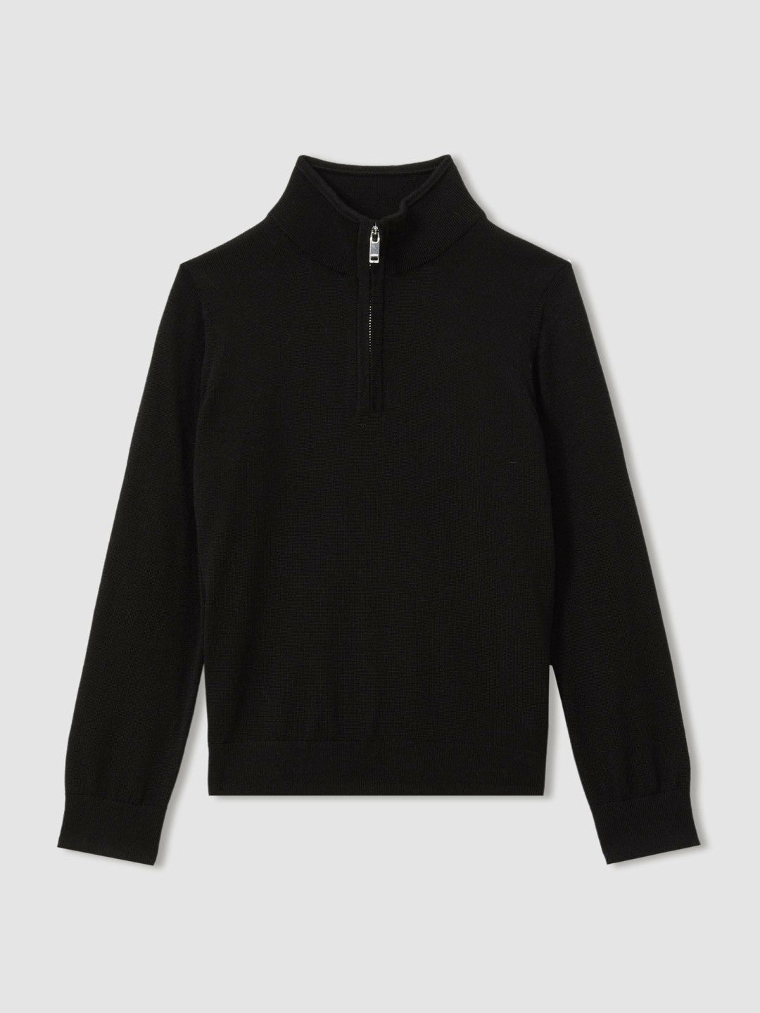 Children & Baby 9-13 yrs Merino Wool Half-Zip Funnel Neck Jumper in Black