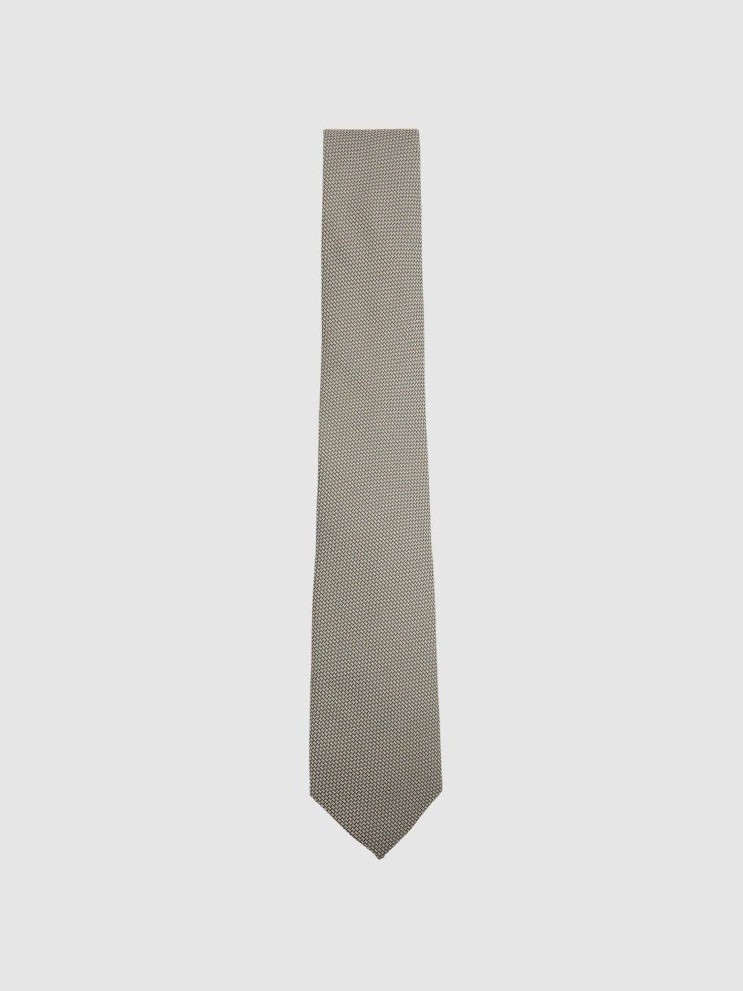 Men Textured Silk Blend Tie in Light Sage
