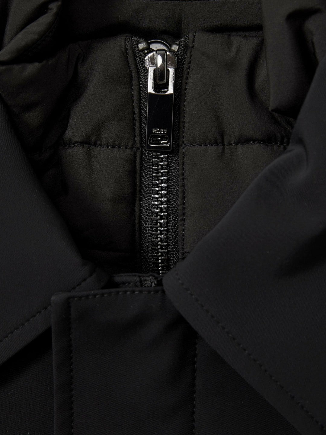 Men Hybrid Removable Funnel Neck Overcoat in Black
