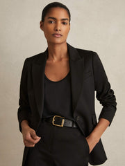 Women Leather Half Keeper Belt in Black