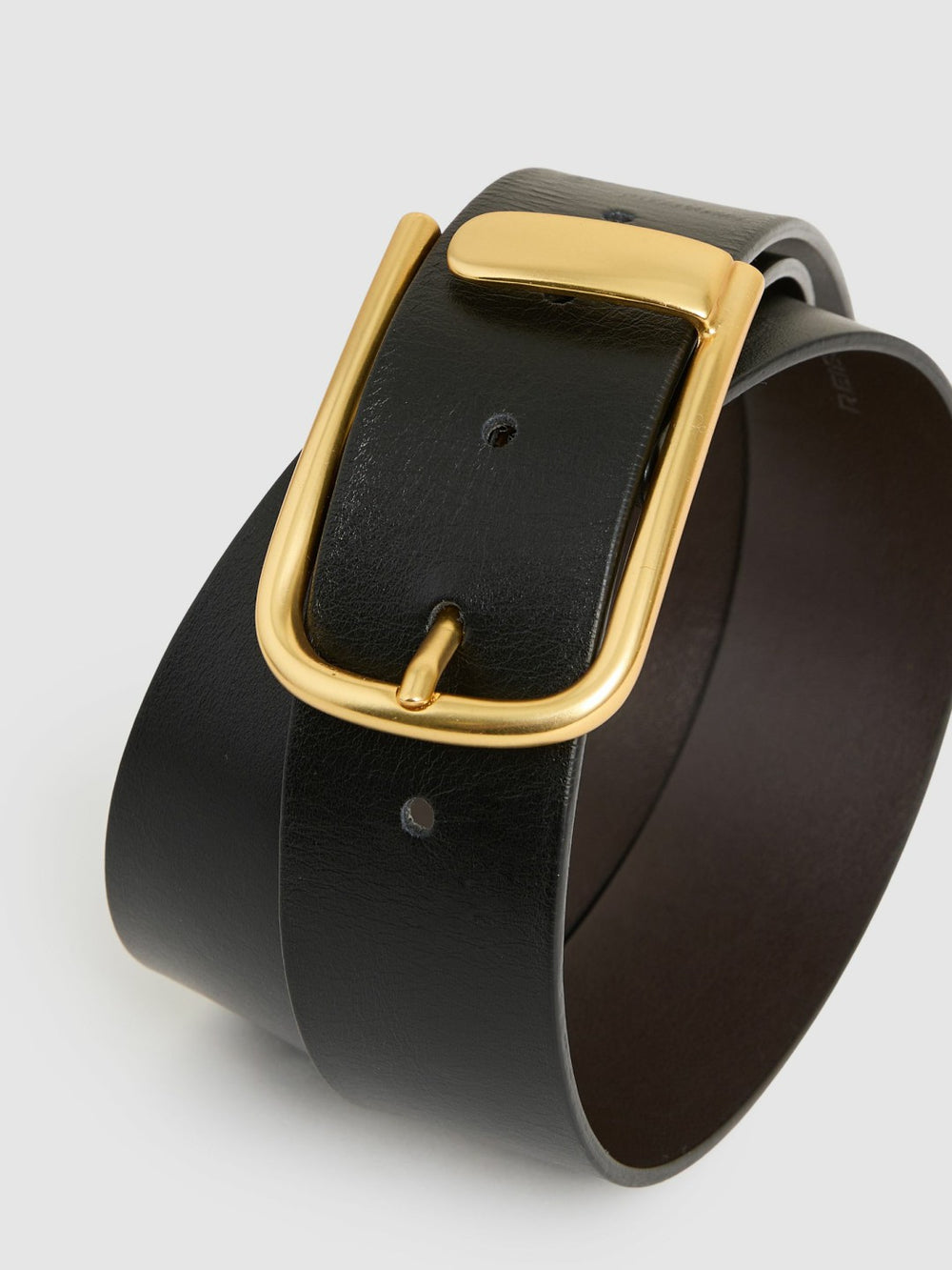 Women Leather Half Keeper Belt in Black