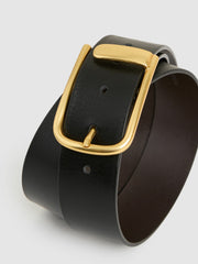 Women Leather Half Keeper Belt in Black