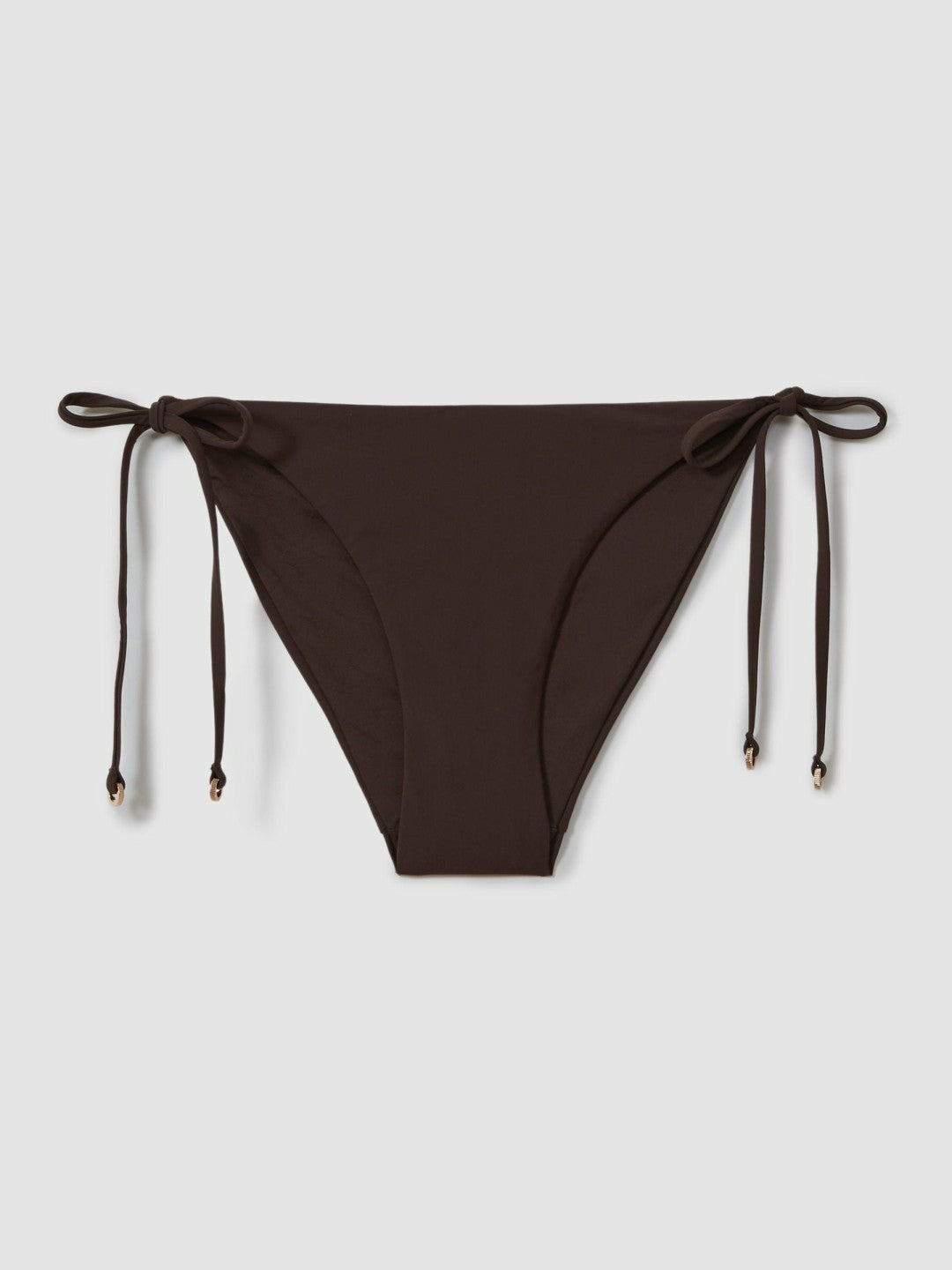 Women Side Tie Bikini Bottoms in Chocolate