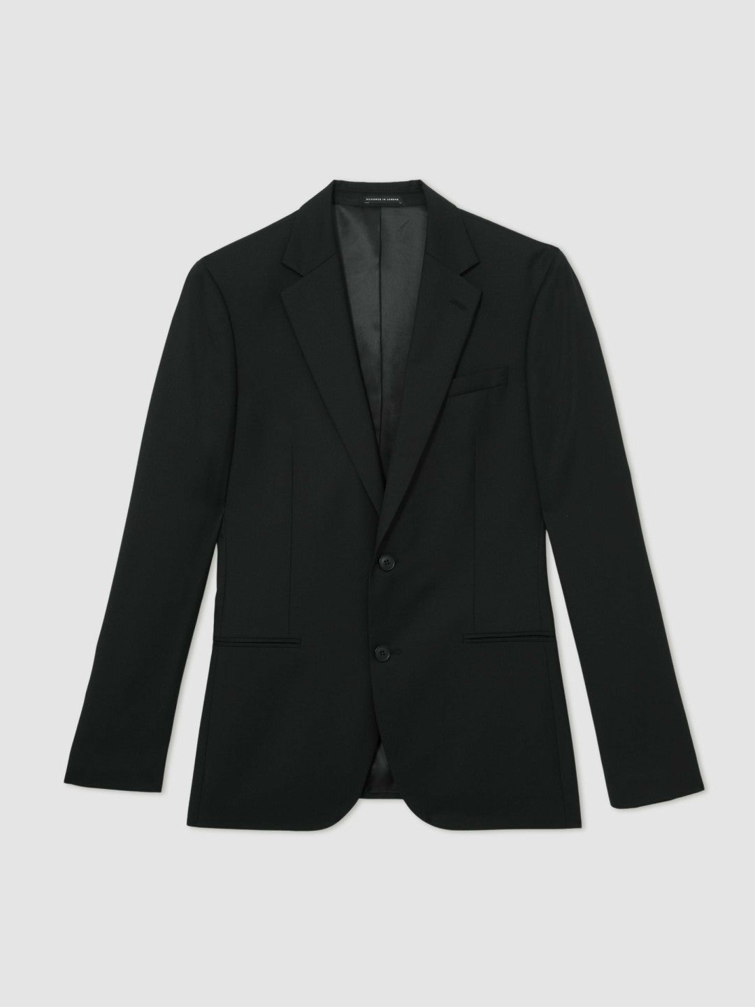 Men Wool-Blend Single-Breasted Suit Jacket Slim-Fit in Black