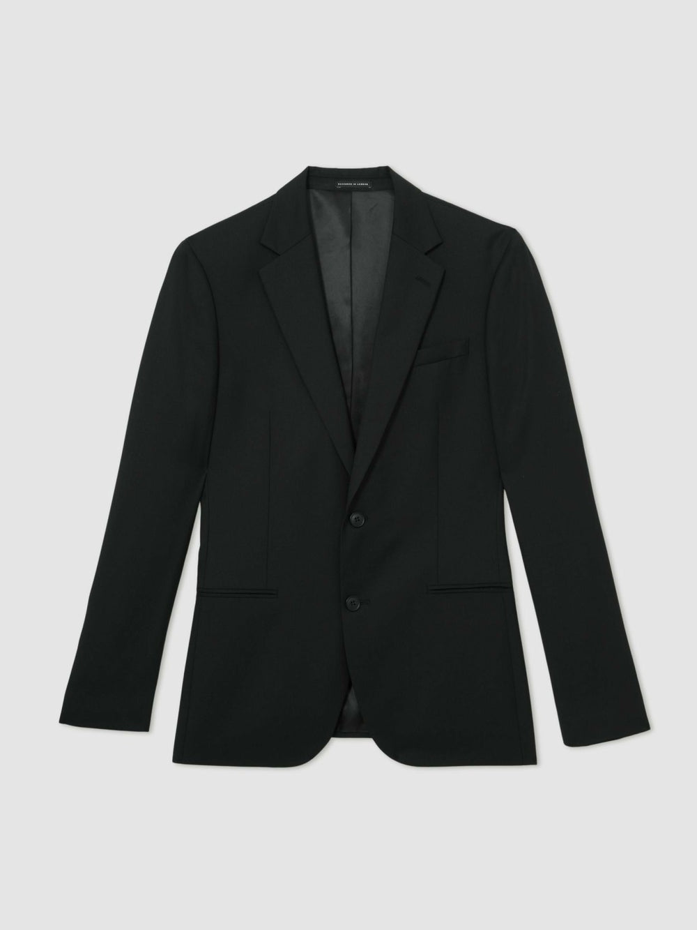Men Wool-Blend Single-Breasted Suit Jacket Slim-Fit in Black