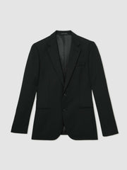 Men Wool-Blend Single-Breasted Suit Jacket Slim-Fit in Black