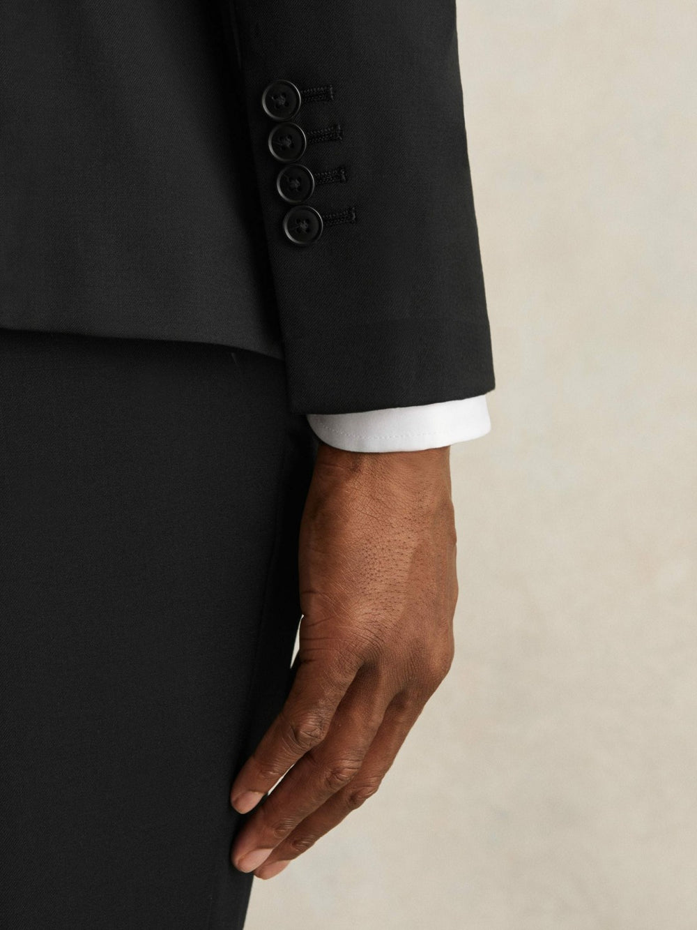 Men Wool-Blend Single-Breasted Suit Jacket Slim-Fit in Black