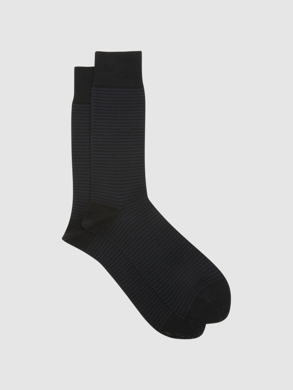 Men Striped Socks in Black/Navy