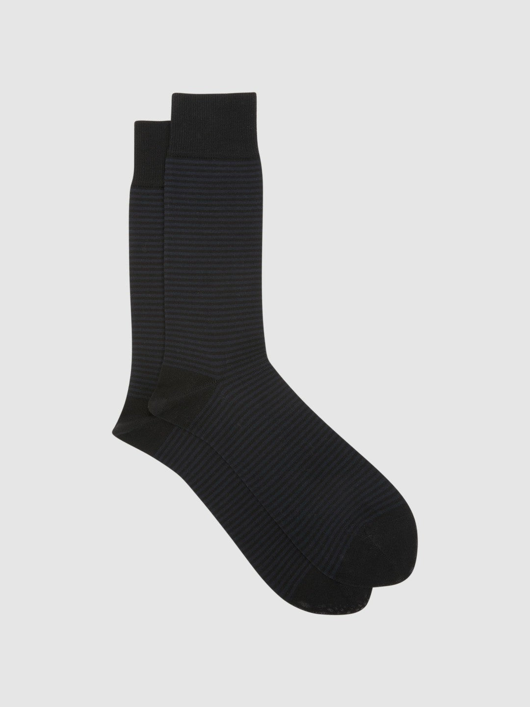 Men Striped Socks in Black/Navy